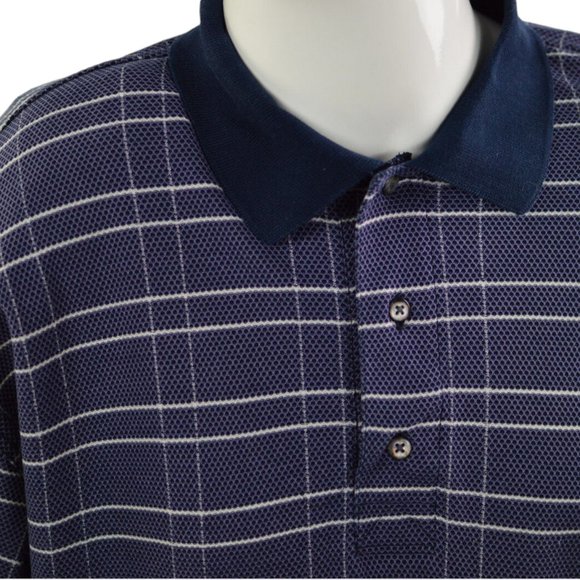 GREG NORMAN Men sz M Polo Casual shirt  Double Mercerized Purplish Plaid - Picture 2 of 7